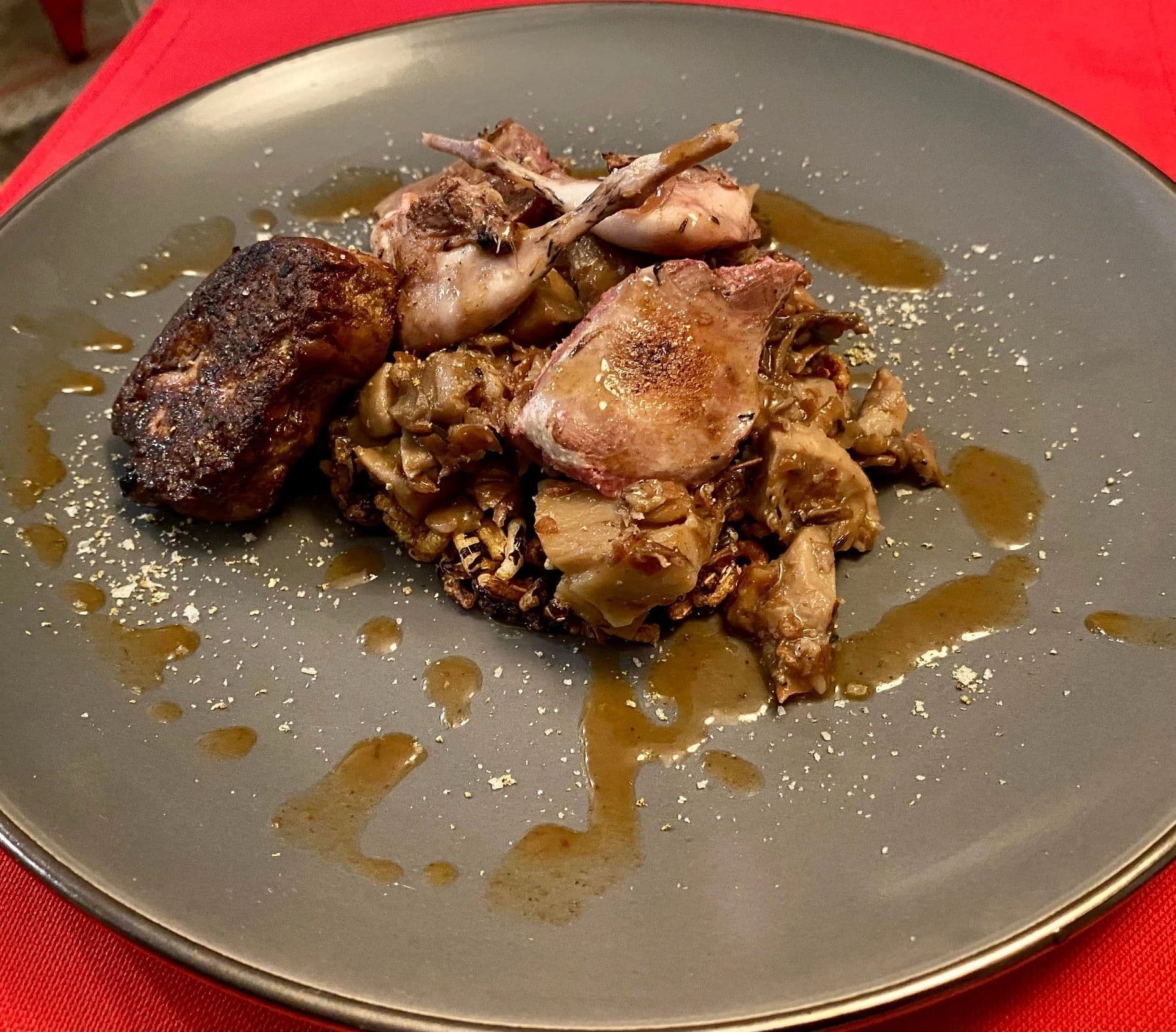 Labrador Tea Woodcock with Foie Gras and Puffed Wild Rice